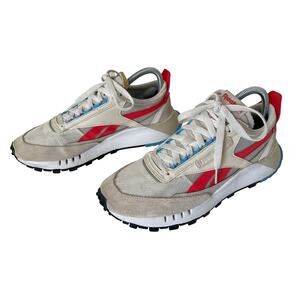 Reebok Classic Leather Legacy Alabaster Chalk Laser Red Sneakers FY7432 Mens 7.5